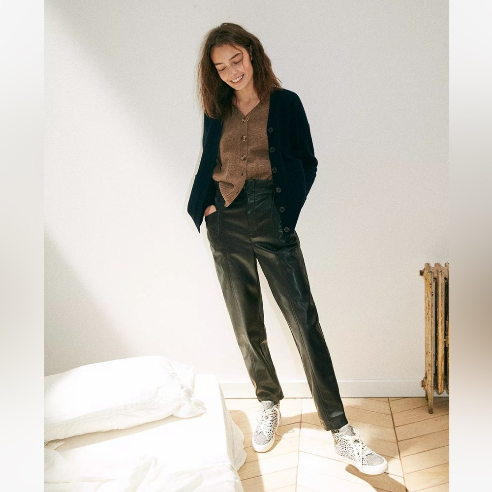 Madewell Vegan Leather Pull-On Paperbag Pants NWT Size 8